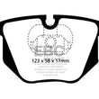 Load image into Gallery viewer, EBC 00-06 BMW X5 3.0 Greenstuff Rear Brake Pads - Side View