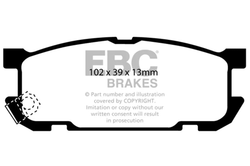 EBC 01-03 Mazda Miata MX5 1.8 (Sports Suspension) Redstuff Rear Brake Pads - Main Product View
