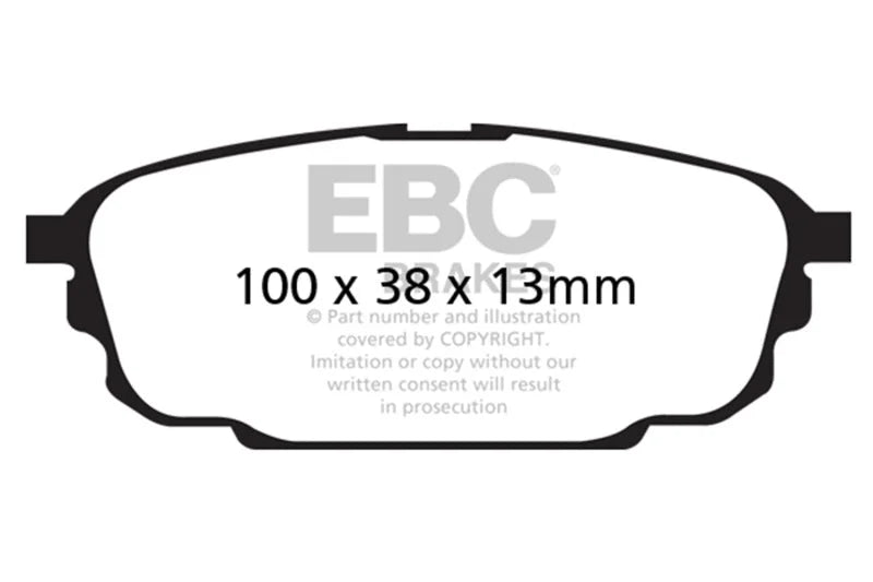 EBC 01-04 Mazda Protege 2.0 (Rear Rotors) Ultimax2 Rear Brake Pads - Main Product View
