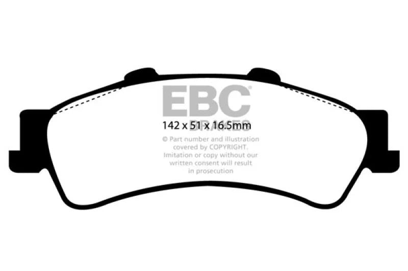 EBC 01-05 Cadillac Deville 4.6 HD Greenstuff Rear Brake Pads - Main Product View