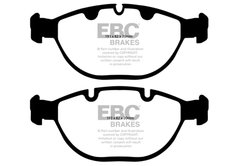 EBC 02-04 BMW X5 4.6 Greenstuff Front Brake Pads - Main Product View