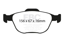 Load image into Gallery viewer, EBC 02-04 Ford Focus 2.0 SVT Redstuff Front Brake Pads - Side View
