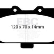 Load image into Gallery viewer, EBC 02-04 Mercedes-Benz C32 AMG (W203) 3.2 Supercharged Ultimax2 Front Brake Pads - Side View