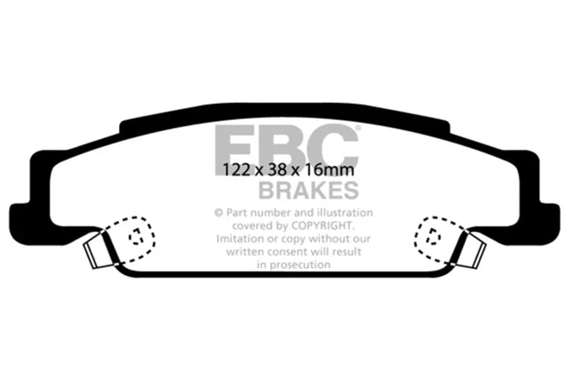 EBC 02-05 Cadillac CTS 2.6 Redstuff Rear Brake Pads - Main Product View