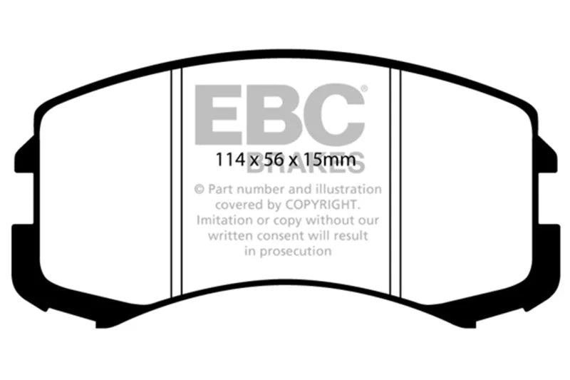 EBC 02-05 Mitsubishi Lancer 2.0 ES Yellowstuff Front Brake Pads - Main Product View