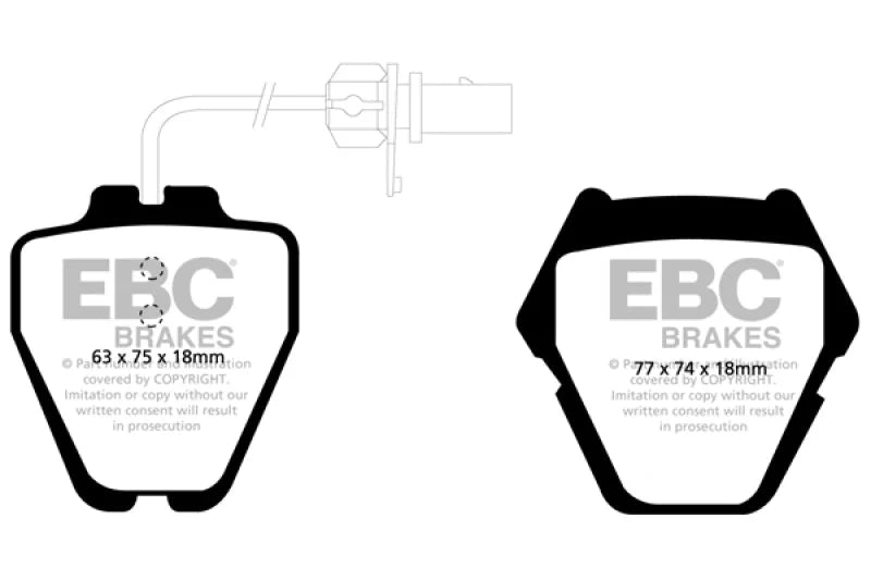 EBC 02-05 Volkswagen Passat 4.0 (8 Pad Set) Greenstuff Front Brake Pads - Main Product View