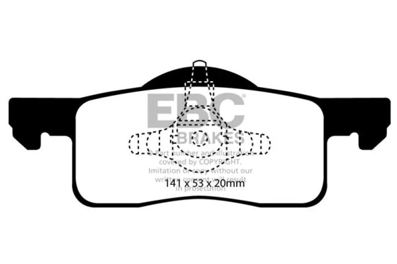 EBC 02-06 Ford Expedition 4.6 2WD Extra Duty Rear Brake Pads - Side View