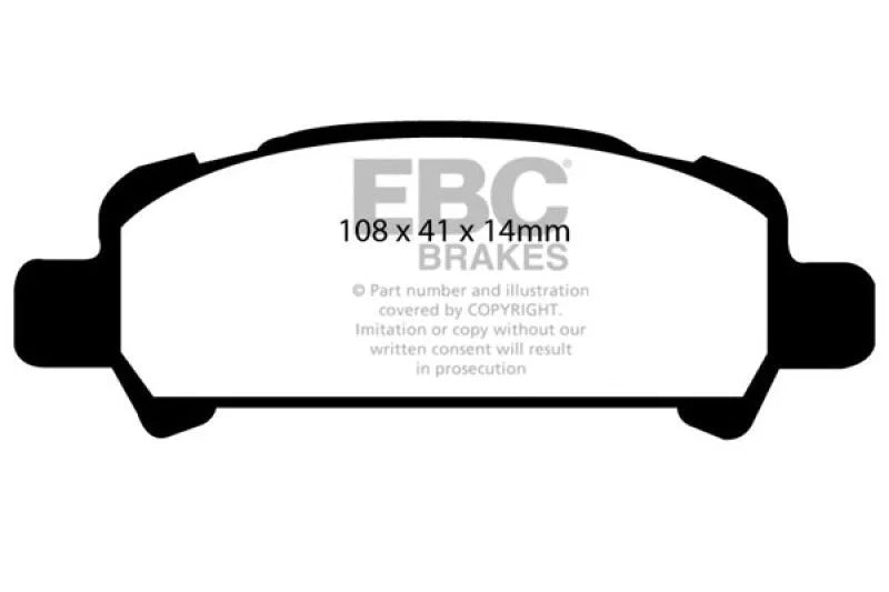 EBC 02-06 Subaru Baja 2.5 Redstuff Rear Brake Pads - Side View