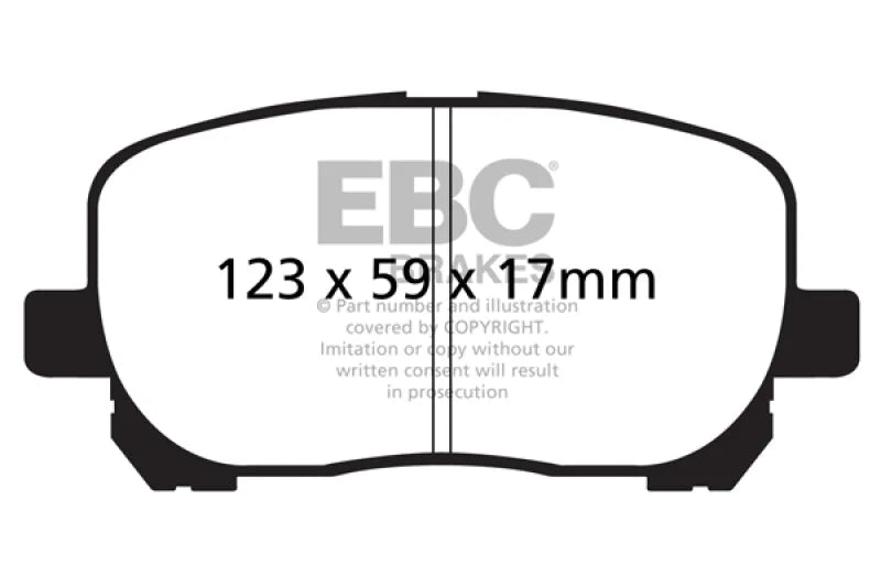 EBC 02-08 Pontiac Vibe 1.8 Yellowstuff Front Brake Pads - Main Product View