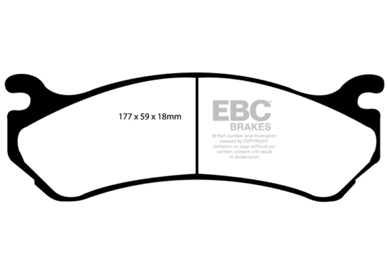EBC 02 Cadillac Escalade 5.3 (Akebono rear caliper) Yellowstuff Front Brake Pads - Main Product View