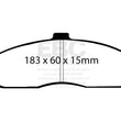 Load image into Gallery viewer, EBC 03-04 Cadillac XLR 4.6 Redstuff Front Brake Pads - Side View