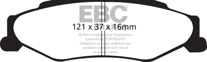 EBC 03-04 Cadillac XLR 4.6 Yellowstuff Rear Brake Pads - Main Product View