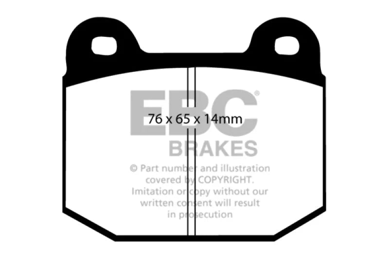 EBC 03-04 Infiniti G35 3.5 (Manual) (Brembo) Ultimax2 Rear Brake Pads - Side View