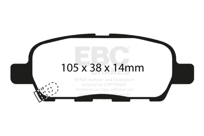 EBC 03-05 Infiniti FX35 3.5 Yellowstuff Rear Brake Pads - Main Product View