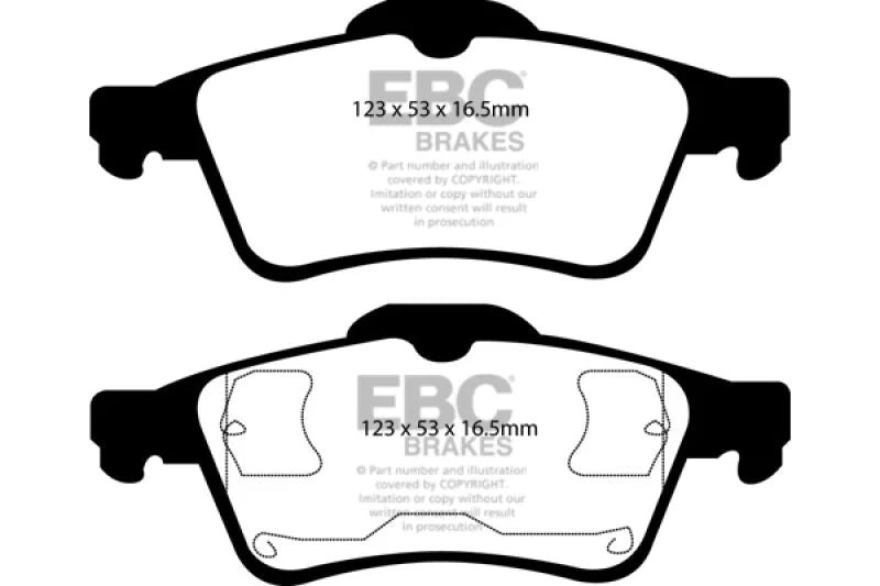 EBC 03-05 Mazda 3 2.0 Yellowstuff Rear Brake Pads - Main Product View
