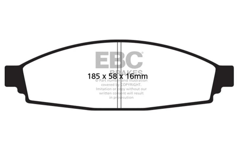 EBC 03-06 Lincoln Aviator 4.6 Yellowstuff Front Brake Pads - Main Product View