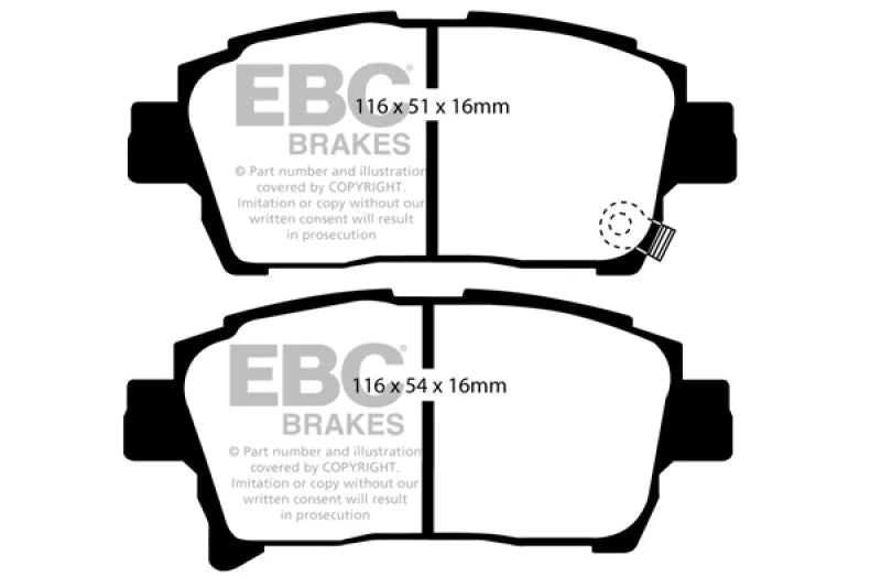 EBC 03-07 Scion XA 1.5 Redstuff Front Brake Pads - Main Product View
