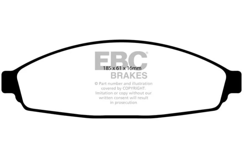 EBC 03+ Ford Crown Victoria 4.6 Redstuff Front Brake Pads - Main Product View
