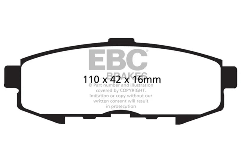 EBC 04-06 Mazda MPV 3.0 Ultimax2 Rear Brake Pads - Side View