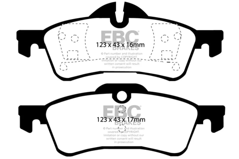 EBC 04-06 Mini Hardtop 1.6 Ultimax2 Rear Brake Pads - Main Product View