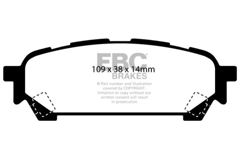EBC 04-06 Saab 9-2X 2.0 Turbo Redstuff Rear Brake Pads - Main Product View