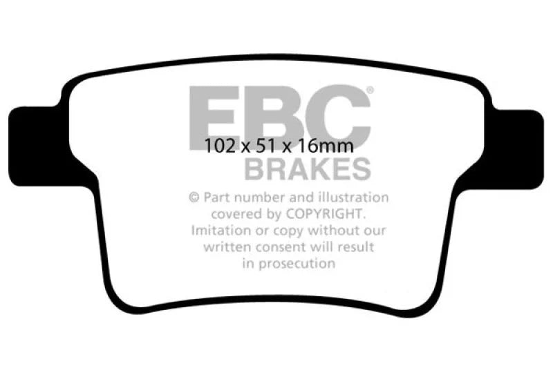 EBC 04-07 Ford Five Hundred 3.0 Greenstuff Rear Brake Pads - Main Product View
