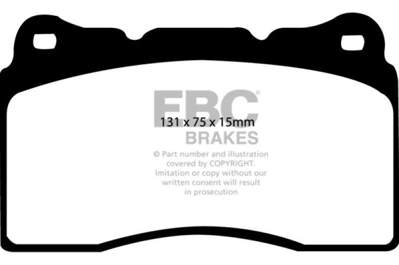 EBC 04-08 Acura TL 3.2 (Manual)(Brembo) Ultimax2 Front Brake Pads - Side View
