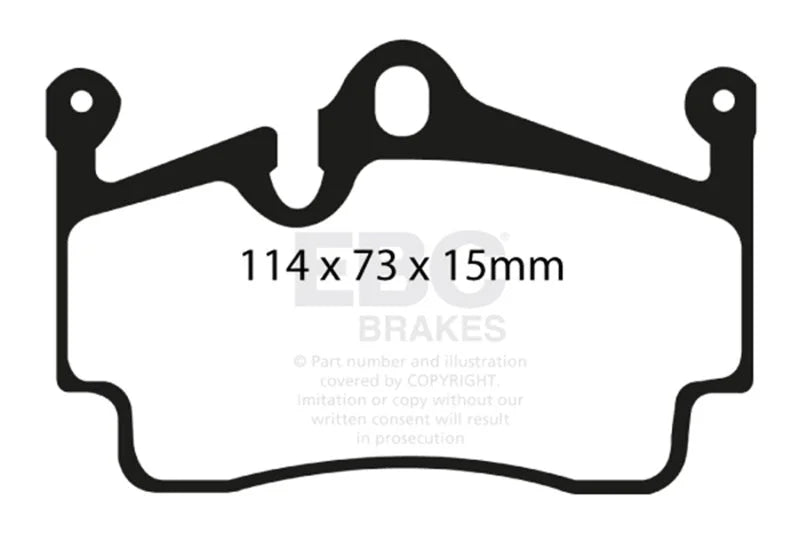 EBC 04-08 Porsche Boxster (Cast Iron Rotors only) 2.7 Yellowstuff Rear Brake Pads - Main Product View