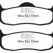 Load image into Gallery viewer, EBC 05-06 Infiniti QX56 5.6 (Bosch) Extra Duty Rear Brake Pads - Side View