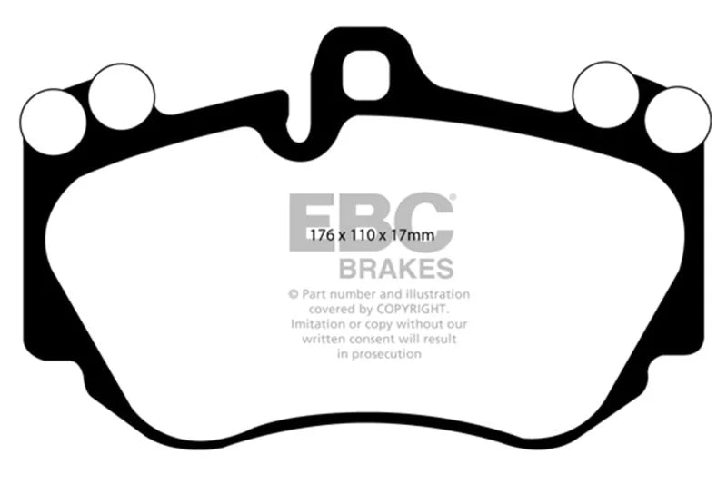 EBC 05-07 Porsche Cayenne 4.5 (380mm Rotors) Extra Duty Front Brake Pads - Main Product View