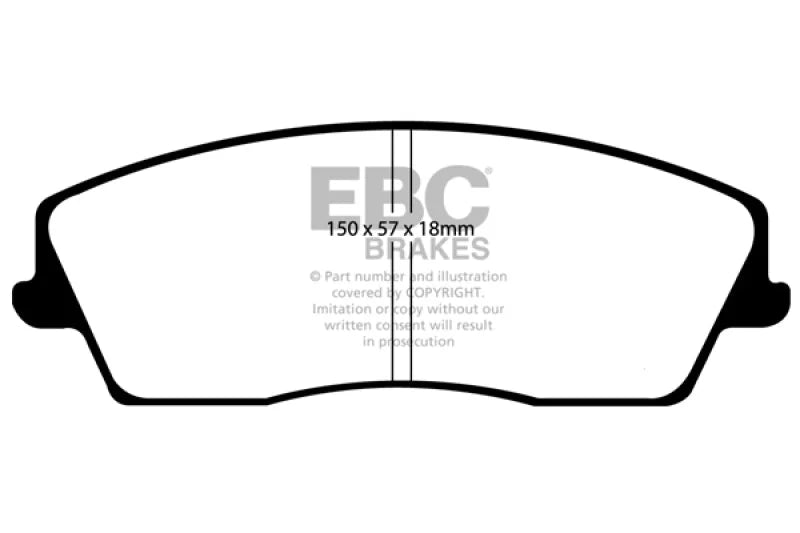 EBC 05-09 Chrysler 300 2.7 Redstuff Front Brake Pads - Main Product View