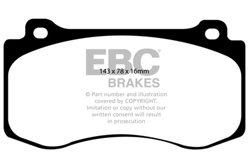 EBC 05-10 Chrysler 300C 6.1 SRT8 Yellowstuff Front Brake Pads (Excl 6 Piston Calipers) - Main Product View