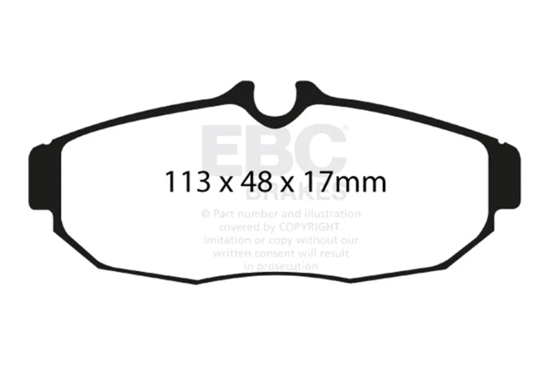 EBC 05-10 Ford Mustang 4.0 Bluestuff Rear Brake Pads - Side View