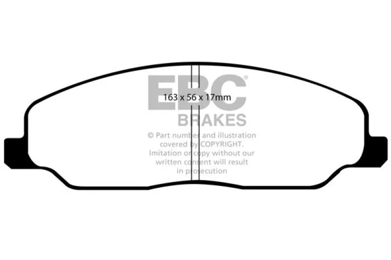 EBC 05-10 Ford Mustang 4.0 Yellowstuff Front Brake Pads - Main Product View