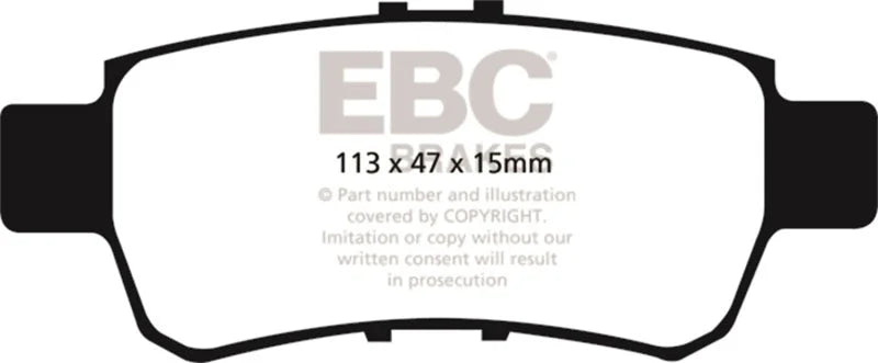 EBC 05-10 Honda Odyssey 3.5 Yellowstuff Rear Brake Pads - Main Product View