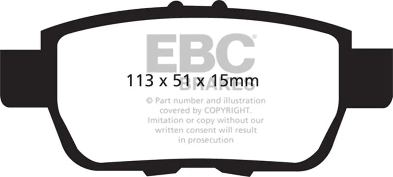 EBC 05-14 Honda Ridgeline 3.5 Greenstuff Rear Brake Pads - Main Product View