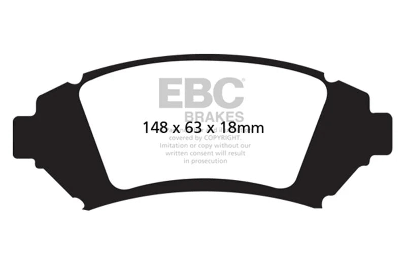 EBC 05 Buick Le Sabre (FWD) 3.8 (16in Wheels) Redstuff Front Brake Pads - Main Product View