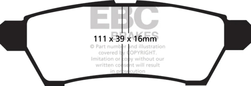 EBC 05+ Nissan Frontier 2.5 2WD Greenstuff Rear Brake Pads - Main Product View