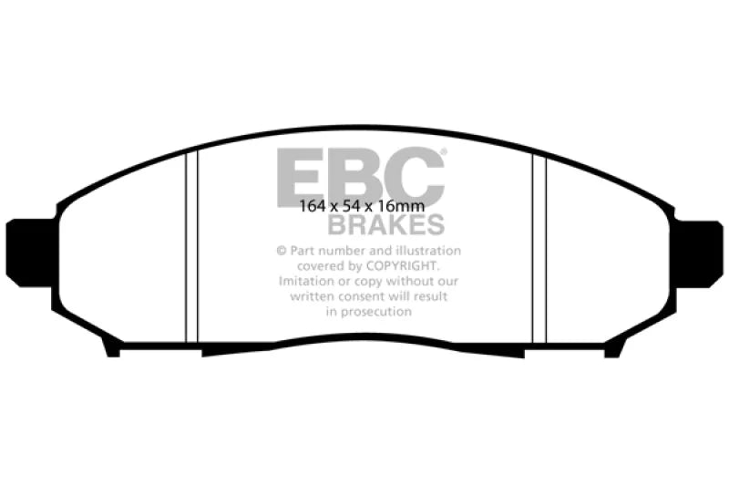 EBC 05+ Nissan Frontier 2.5 2WD Ultimax2 Front Brake Pads - Main Product View