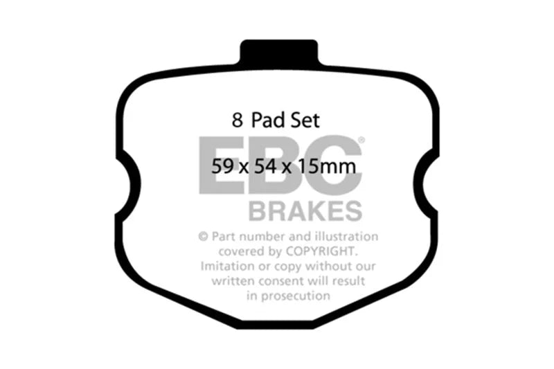 EBC 06-08 Chevrolet Corvette (C6) 7.0 (Z06) Yellowstuff Rear Brake Pads - Main Product View