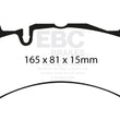 Load image into Gallery viewer, EBC 06-08 Ferrari 599 6.0 Redstuff Front Brake Pads - Side View