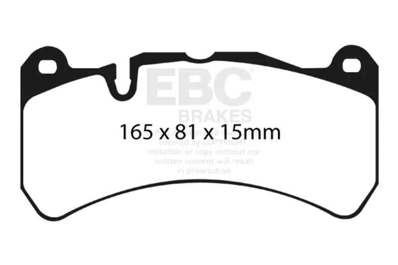 EBC 06-08 Ferrari 599 6.0 Redstuff Front Brake Pads - Side View