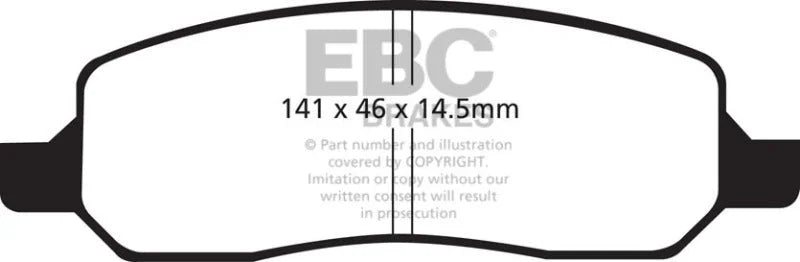 EBC 06-09 Buick Lucerne 3.8 Yellowstuff Rear Brake Pads - Main Product View