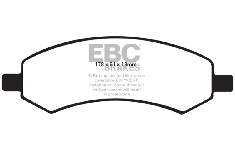 EBC 06-09 Chrysler Aspen 4.7 Ultimax2 Front Brake Pads - Main Product View