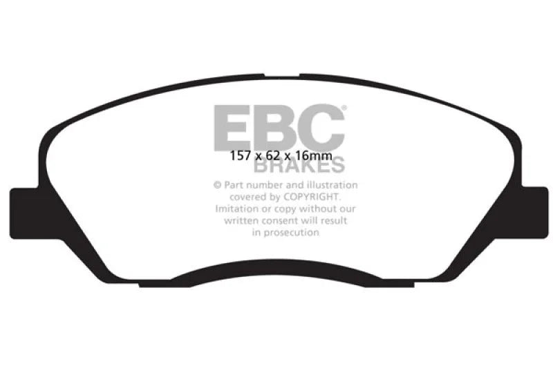 EBC 06-09 Hyundai Entourage 3.8 Greenstuff Front Brake Pads - Main Product View