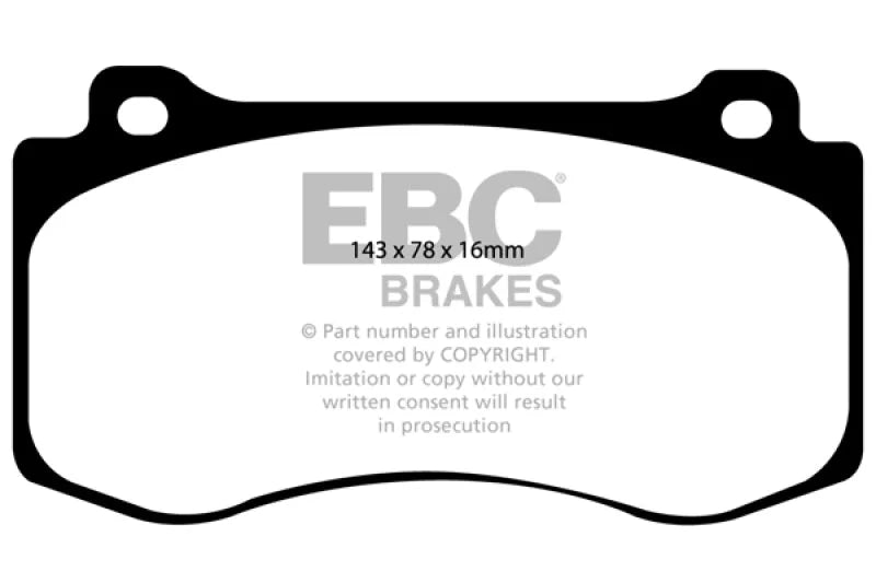 EBC 06-10 Jeep Grand Cherokee 6.1 SRT-8 Greenstuff Front Brake Pads - Main Product View