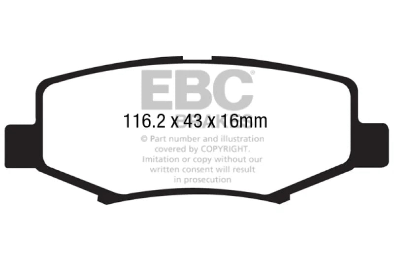 EBC 06-11 Dodge Nitro 3.7 Greenstuff Rear Brake Pads - Main Product View
