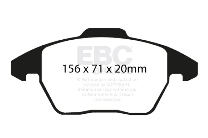 EBC 06-13 Audi A3 2.0 Turbo (Girling rear caliper) Greenstuff Front Brake Pads - Main Product View