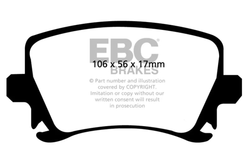 EBC 06-13 Audi A3 2.0 Turbo (Girling rear caliper) Redstuff Rear Brake Pads - Main Product View