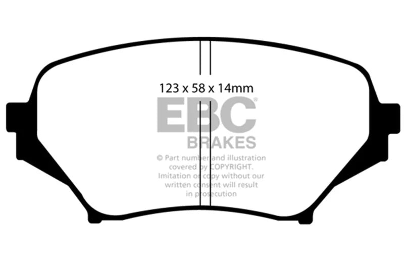 EBC 06-15 Mazda Miata MX5 2.0 Ultimax2 Front Brake Pads - Main Product View